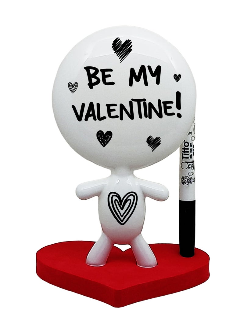 Estudio MW Valentines Day Gift - TITTO in Love, Draw Your Ideas - Ceramic Desk Coworkers Whiteboard Doll - Red Office Decor Design - Back to School Love Gifts - RED - Image 1